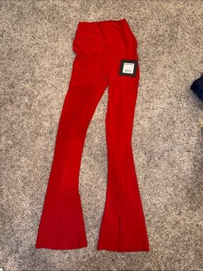 Norma Kamali Red Boot Cut Flare Pants